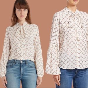 7 For All Mankind White Chain Print Top